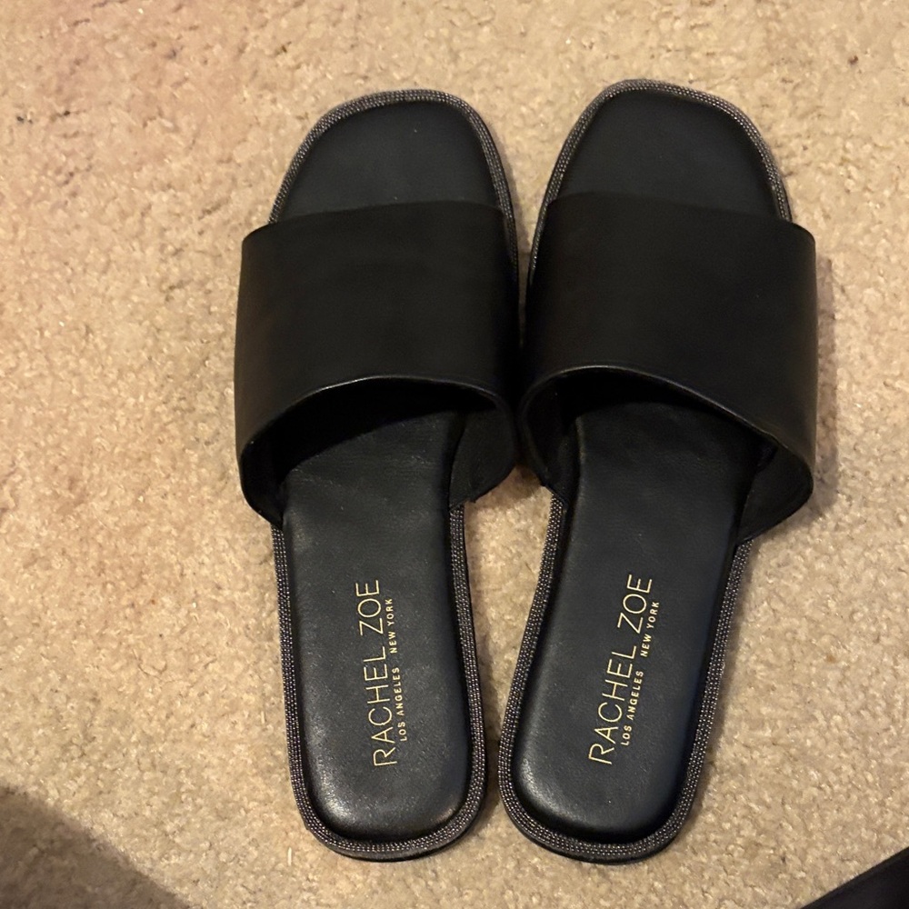 Rachel Zoe Elegant Black Slide Sandals size 8.5